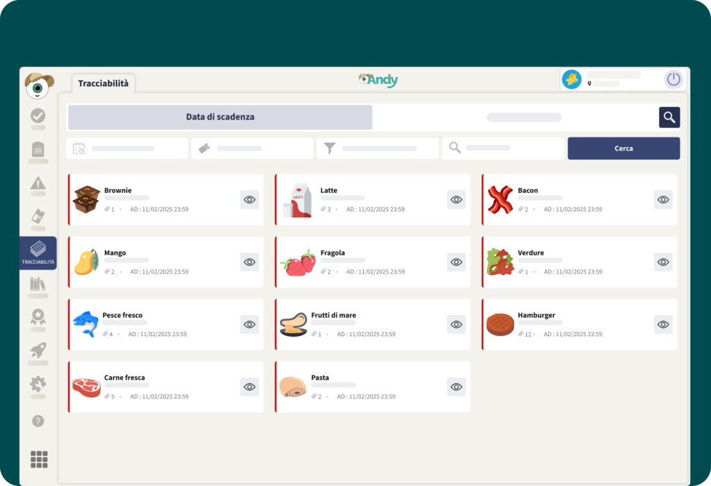 Software di etichettatura alimentare di Andy